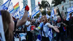 Thousands of Israelis take to streets, protest legal changes on eve of nations 75th birthday
