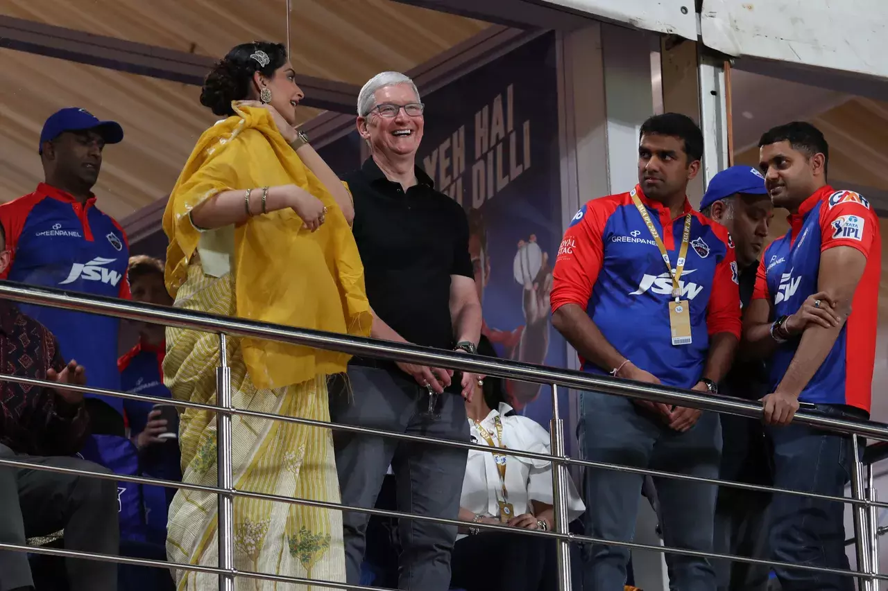 IPL 2023: Tim Cook watches DC-KKR match with actress Sonam Kapoor, others