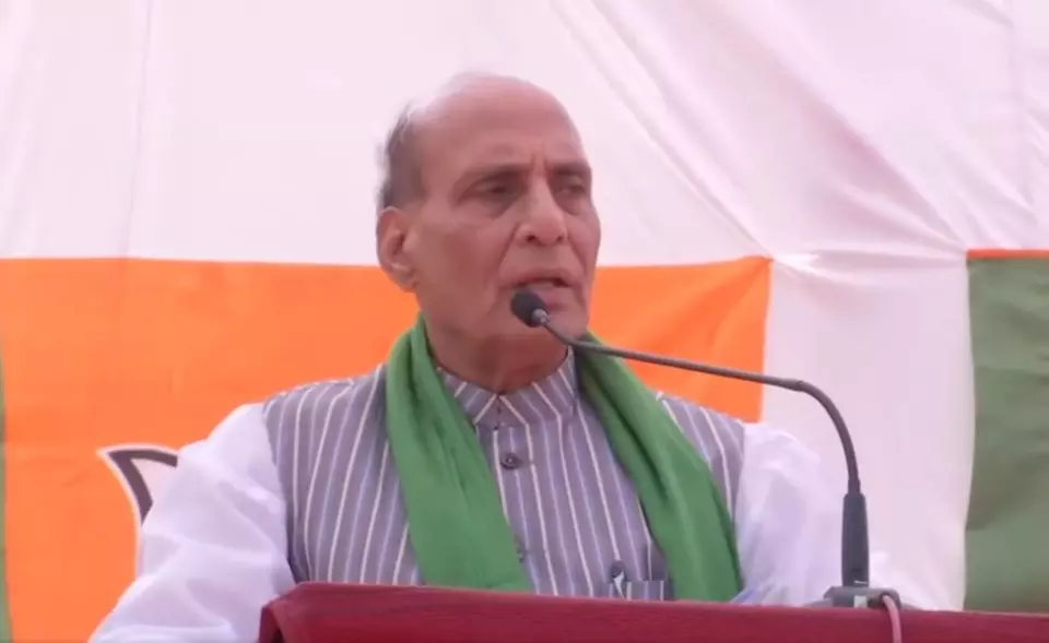 Cong used religion to grab power; BJP believes in humanity: Rajnath in Karnataka